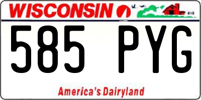 WI license plate 585PYG