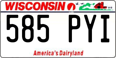 WI license plate 585PYI