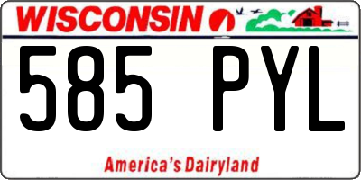 WI license plate 585PYL