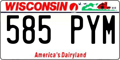WI license plate 585PYM