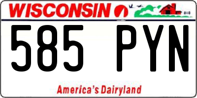 WI license plate 585PYN