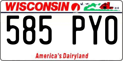 WI license plate 585PYO