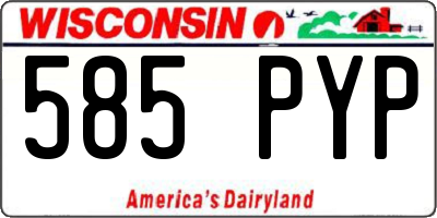 WI license plate 585PYP