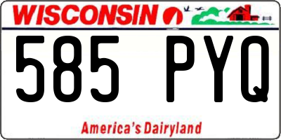 WI license plate 585PYQ