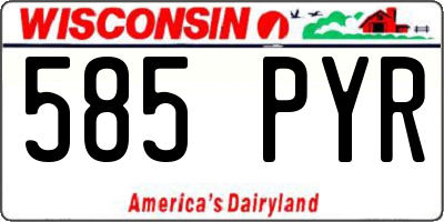 WI license plate 585PYR