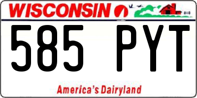 WI license plate 585PYT