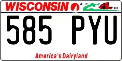 WI license plate 585PYU