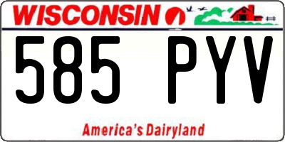 WI license plate 585PYV