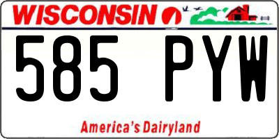 WI license plate 585PYW