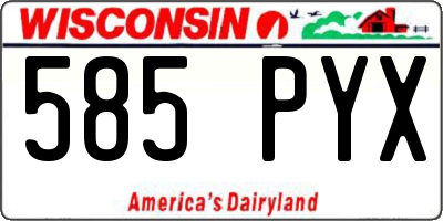 WI license plate 585PYX