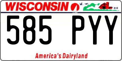 WI license plate 585PYY