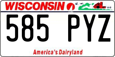 WI license plate 585PYZ