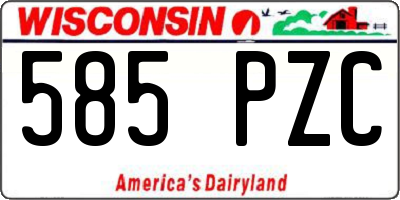 WI license plate 585PZC