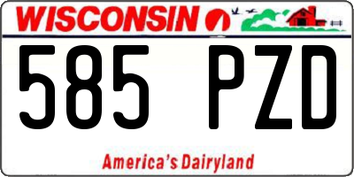 WI license plate 585PZD