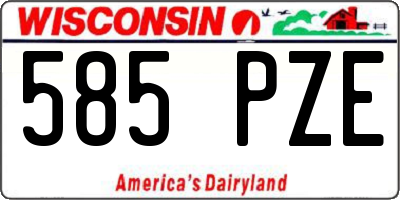 WI license plate 585PZE