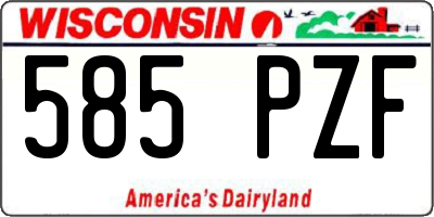 WI license plate 585PZF