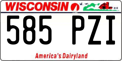 WI license plate 585PZI