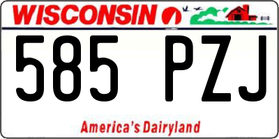 WI license plate 585PZJ