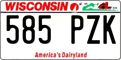 WI license plate 585PZK
