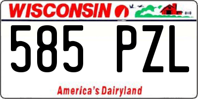 WI license plate 585PZL