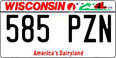 WI license plate 585PZN