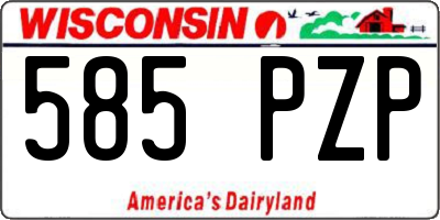 WI license plate 585PZP