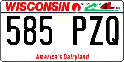 WI license plate 585PZQ
