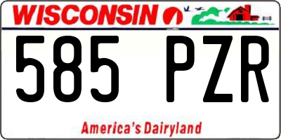 WI license plate 585PZR
