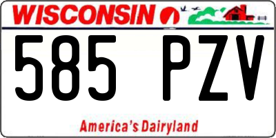 WI license plate 585PZV