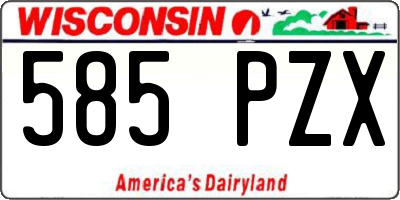 WI license plate 585PZX