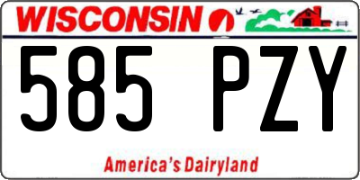 WI license plate 585PZY