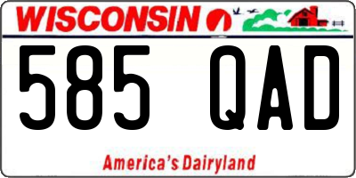 WI license plate 585QAD