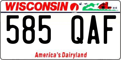WI license plate 585QAF