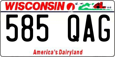 WI license plate 585QAG