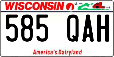 WI license plate 585QAH