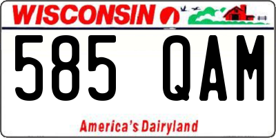 WI license plate 585QAM