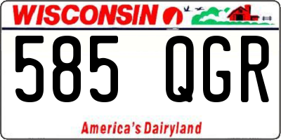 WI license plate 585QGR
