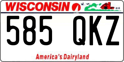 WI license plate 585QKZ