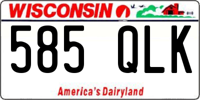 WI license plate 585QLK