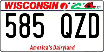 WI license plate 585QZD