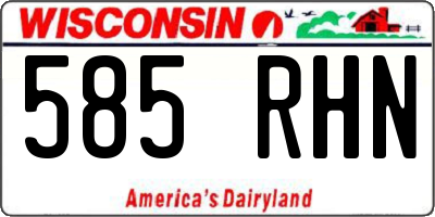 WI license plate 585RHN
