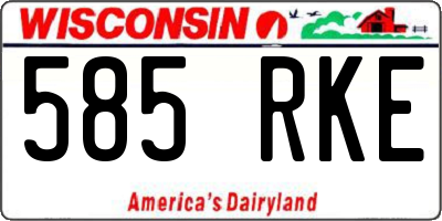 WI license plate 585RKE
