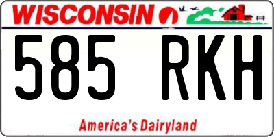 WI license plate 585RKH
