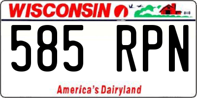 WI license plate 585RPN