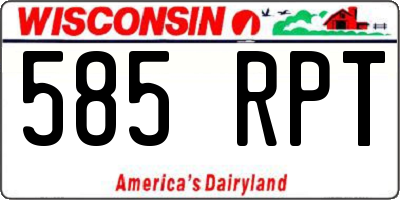 WI license plate 585RPT
