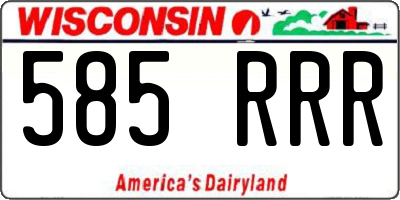 WI license plate 585RRR