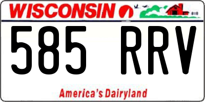 WI license plate 585RRV