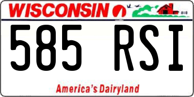 WI license plate 585RSI