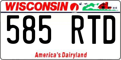 WI license plate 585RTD