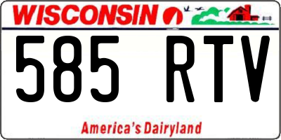 WI license plate 585RTV